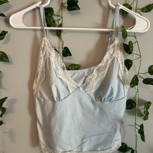 Lace Trim Blue Cami Top